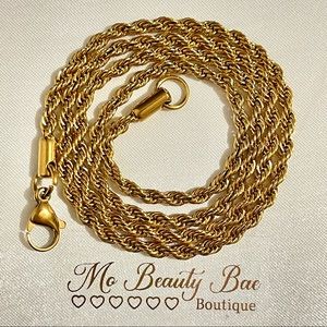 Gold Rope Chain Necklace